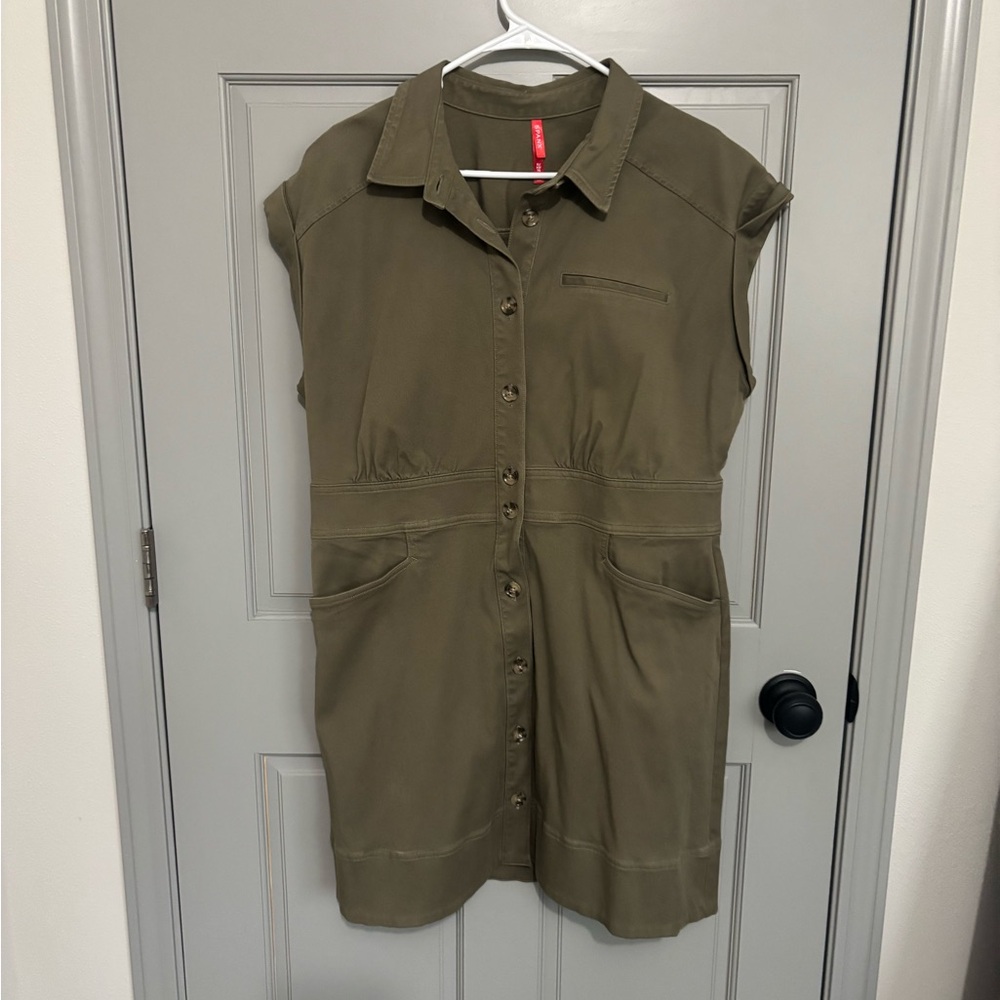 SPANX Olive Green Sleeveless Mini Dress
